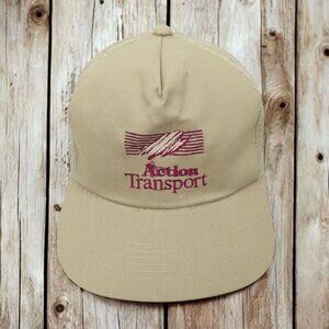 Action Transport Embroidered Logo Mesh Snapback Cap Trucker Baseball Hat